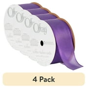 (4 pack) Offray Ribbon, Purple 1 1/2 inch Wired Sheer Ribbon, 9 feet
