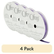 (4 pack) Offray Ribbon, Purple 3/8 inch Galena Metallic Ribbon for Wedding, Crafts, and Gifting, 9 feet, 1 Each