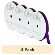 (4 pack) Offray Ribbon, Regal Purple 3/8 inch Grosgrain Polyester Ribbon, 18 feet
