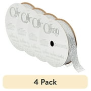 (4 pack) Offray Ribbon Silver Polyester Ribbon, 3.25" x 0.62"