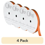 (4 pack) Offray Ribbon, Torrid Orange 3/8 inch Grosgrain Polyester Ribbon, 18 feet