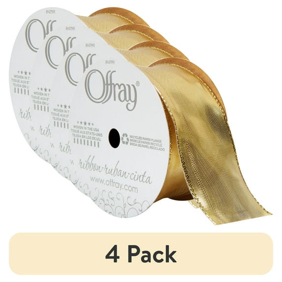 (4 pack) Offray Wired Molten Lava Woven Ribbon, 1 Each