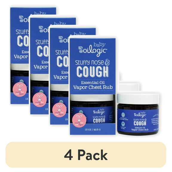 (4 pack) Oilogic Stuffy Nose & Cough Vapor Rub, 1.5 oz