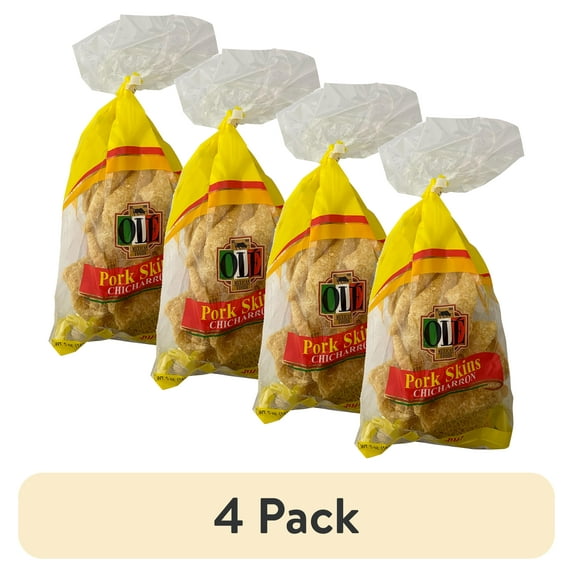 (4 pack) Olé Mexican Foods Original Pork Skins Chicharrons, 5 oz Bag