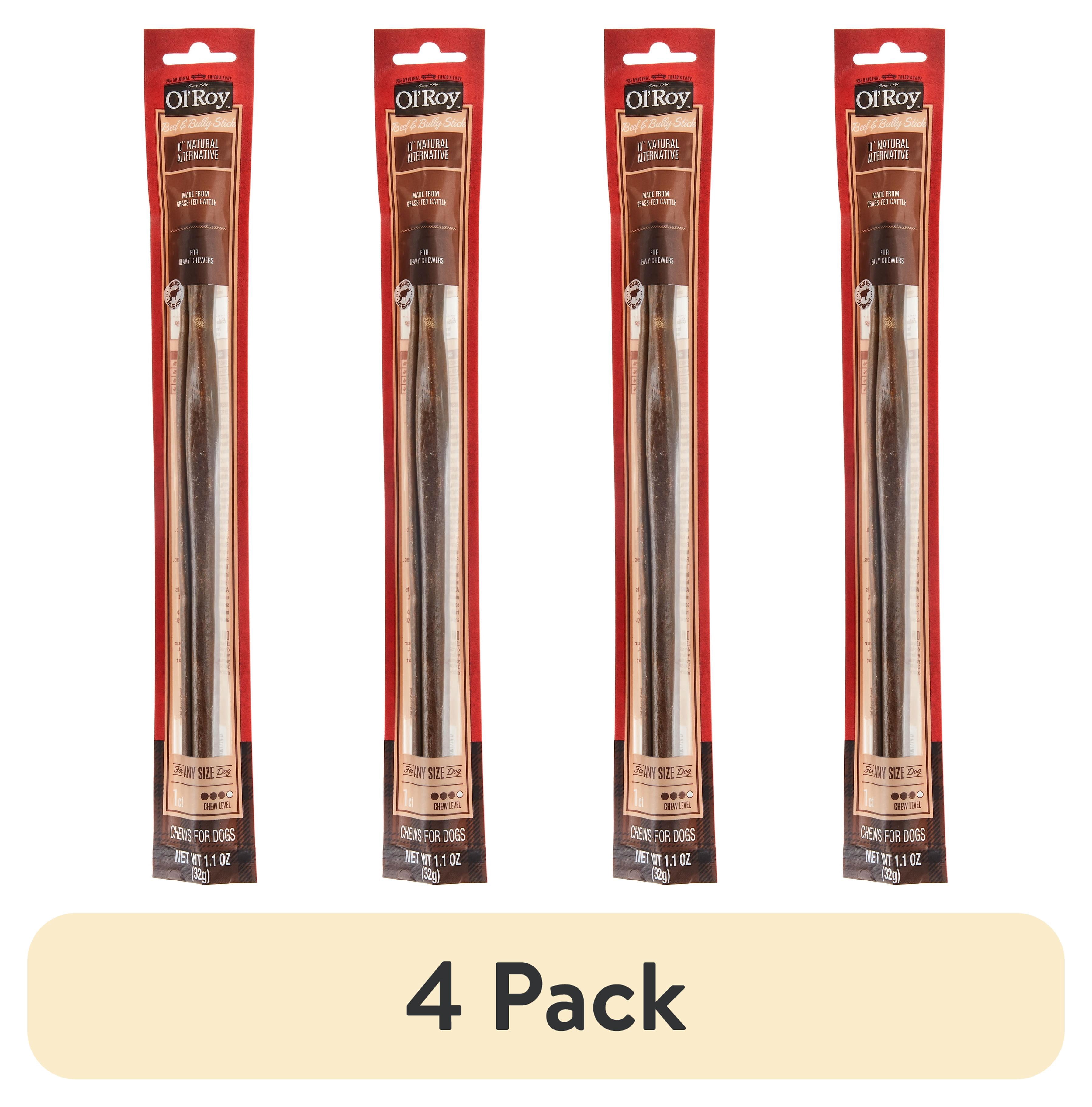 (4 pack) Ol' Roy 10-inch Beef and Bully Stick, Natural Alternative, 1 Count