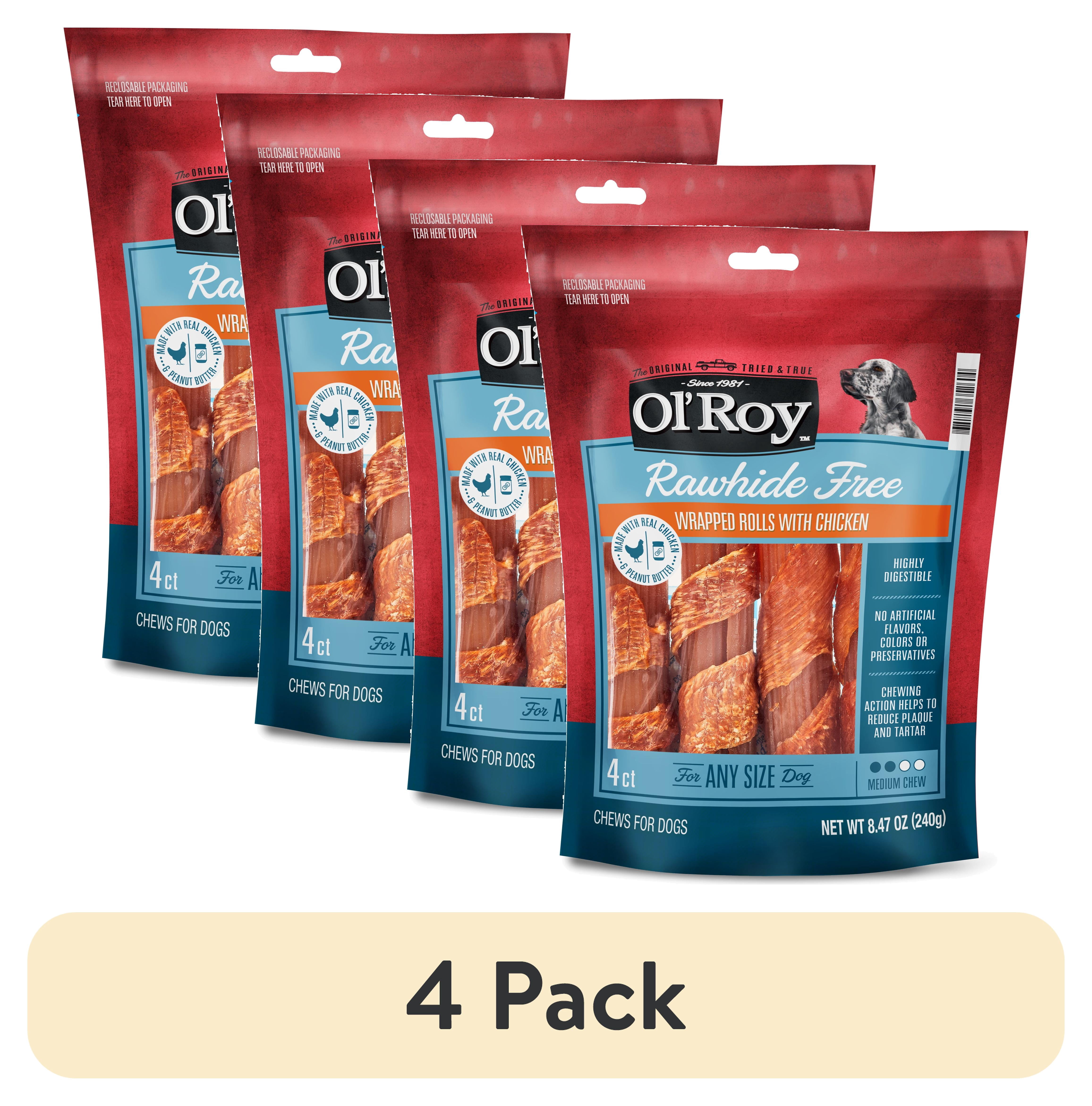 (4 pack) Ol' Roy Chicken & Peanut Butter Flavor Stick Treats for Dogs, 8.47 oz, 4 Count