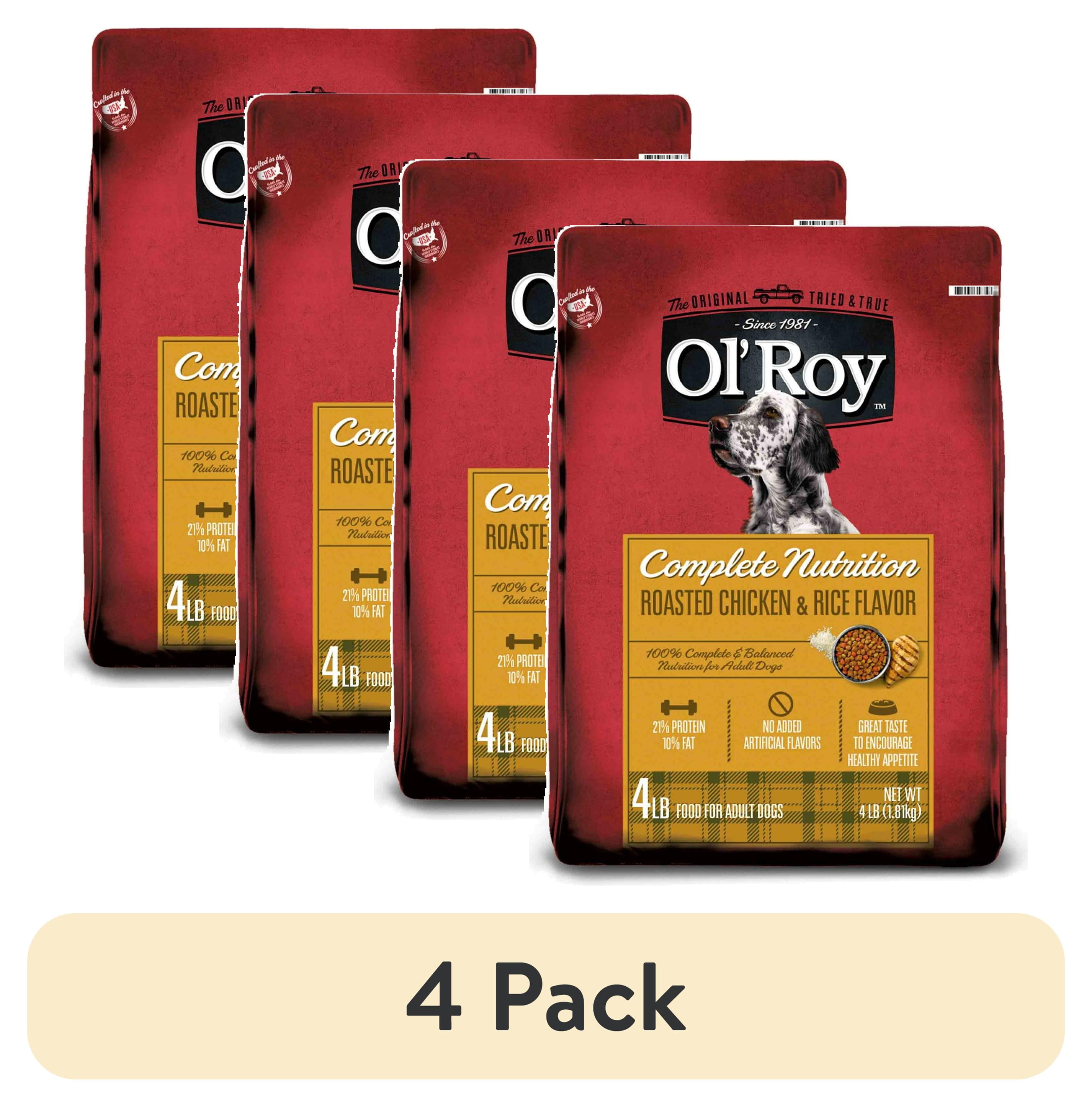 (4 pack) Ol' Roy Complete Nutrition Chicken Dry Dog Food, 4 lb