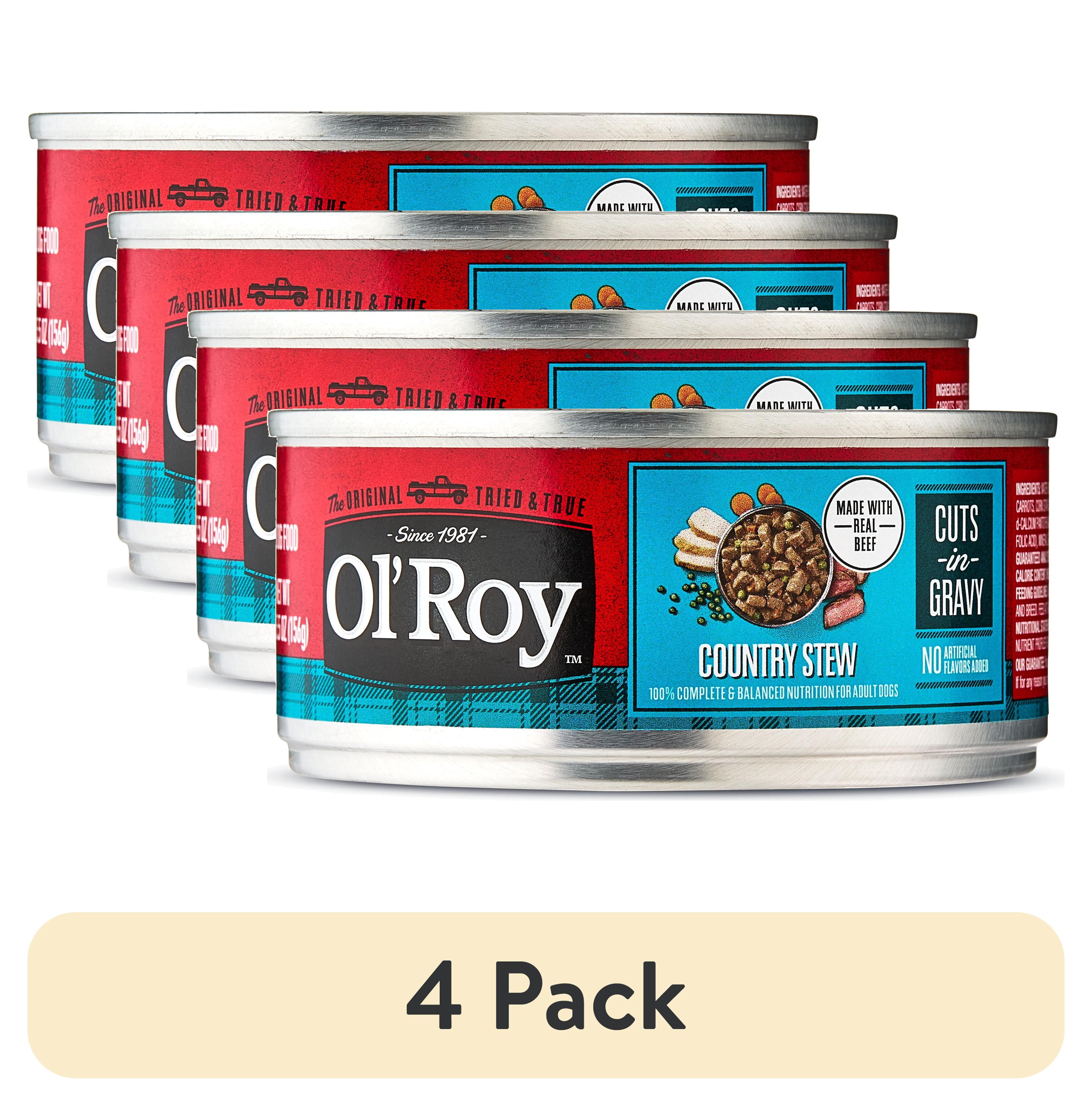(4 pack) Ol' Roy Country Stew Cuts in Gravy Wet Dog Food, 5.5 oz Can