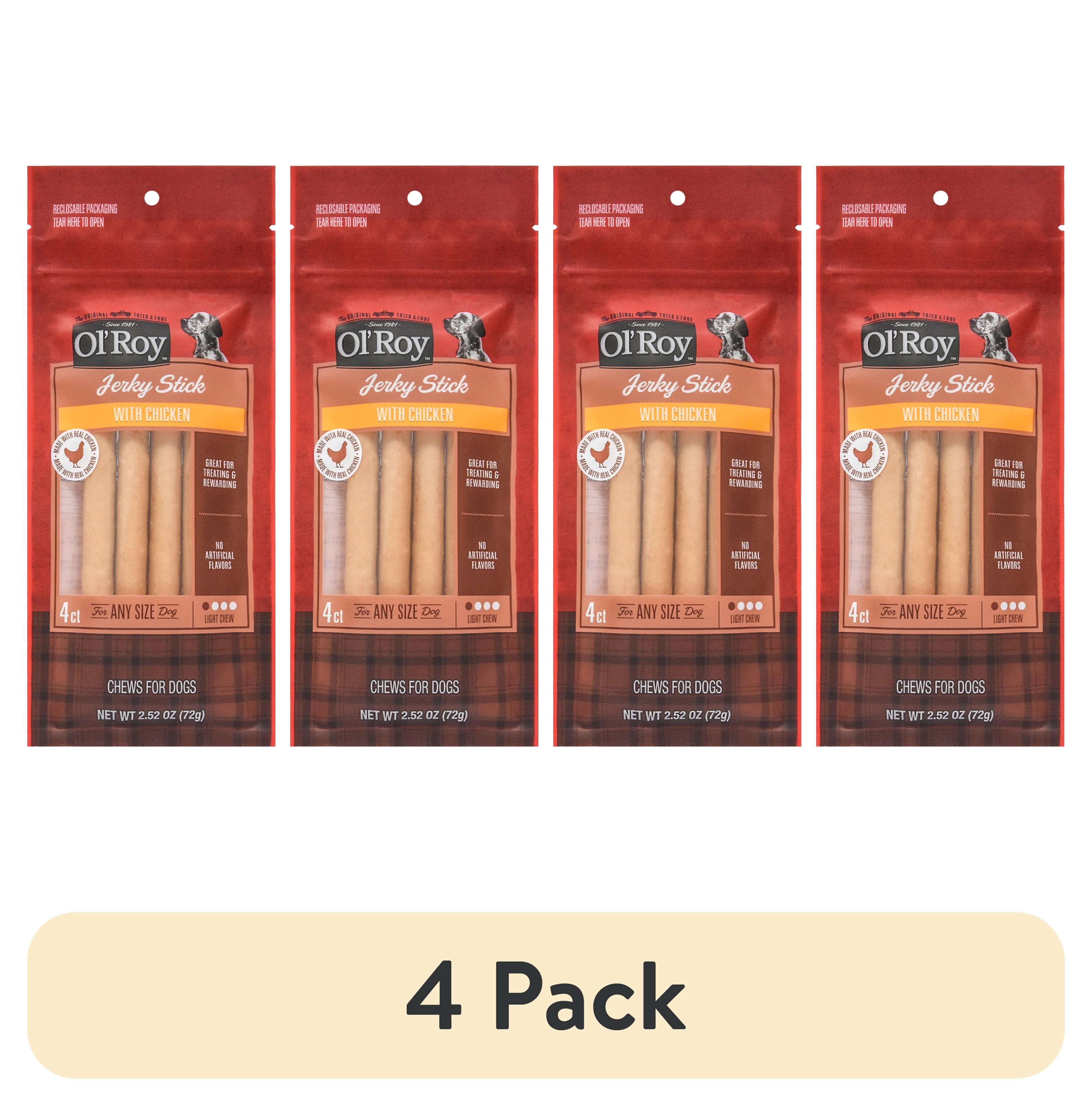 (4 pack) Ol' Roy Jerky Stick with Chicken, 2.52 oz, 4 Count