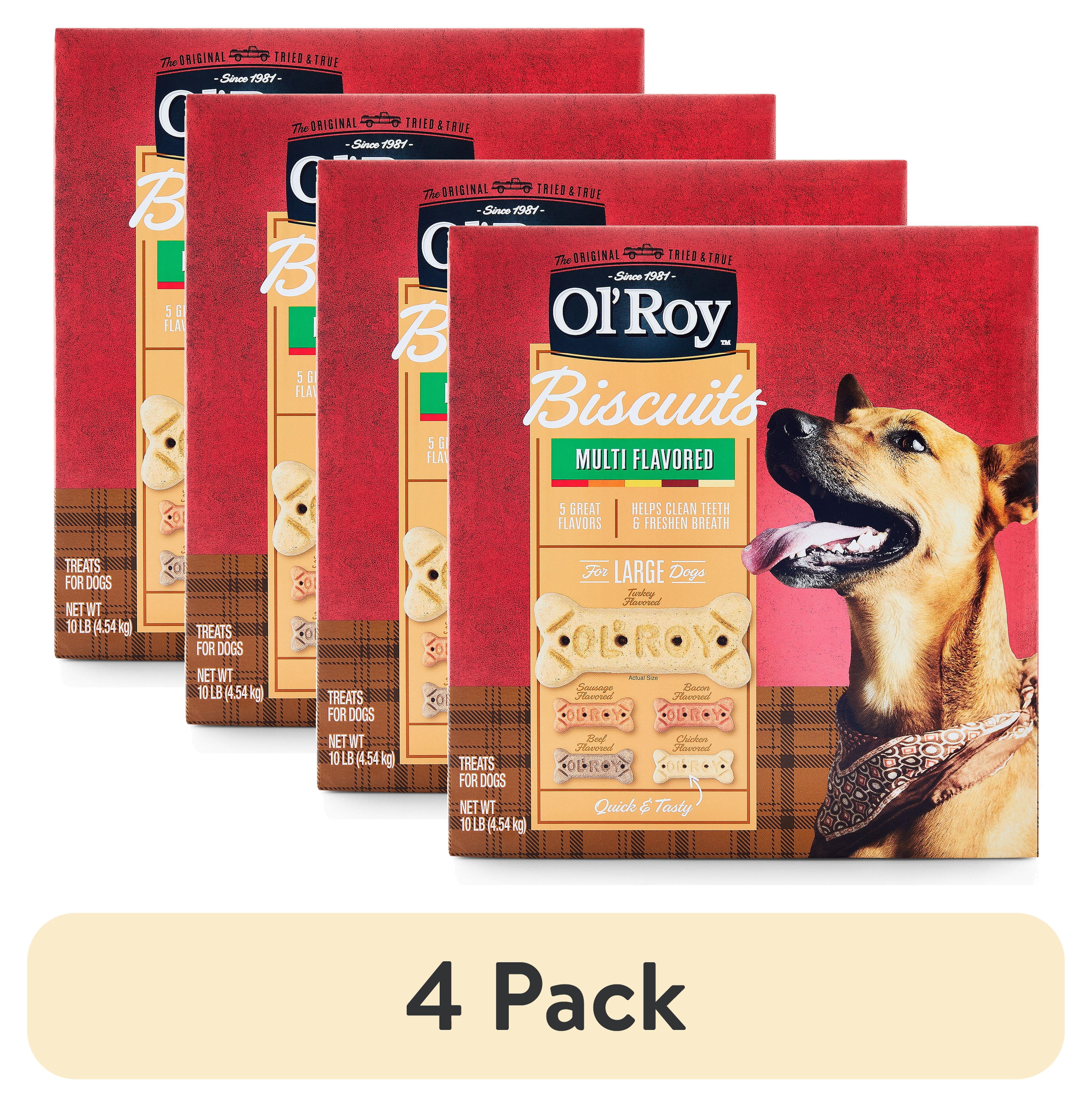 (4 pack) Ol' Roy Multi Flavored Biscuits for Large Dogs, 10 lb Box