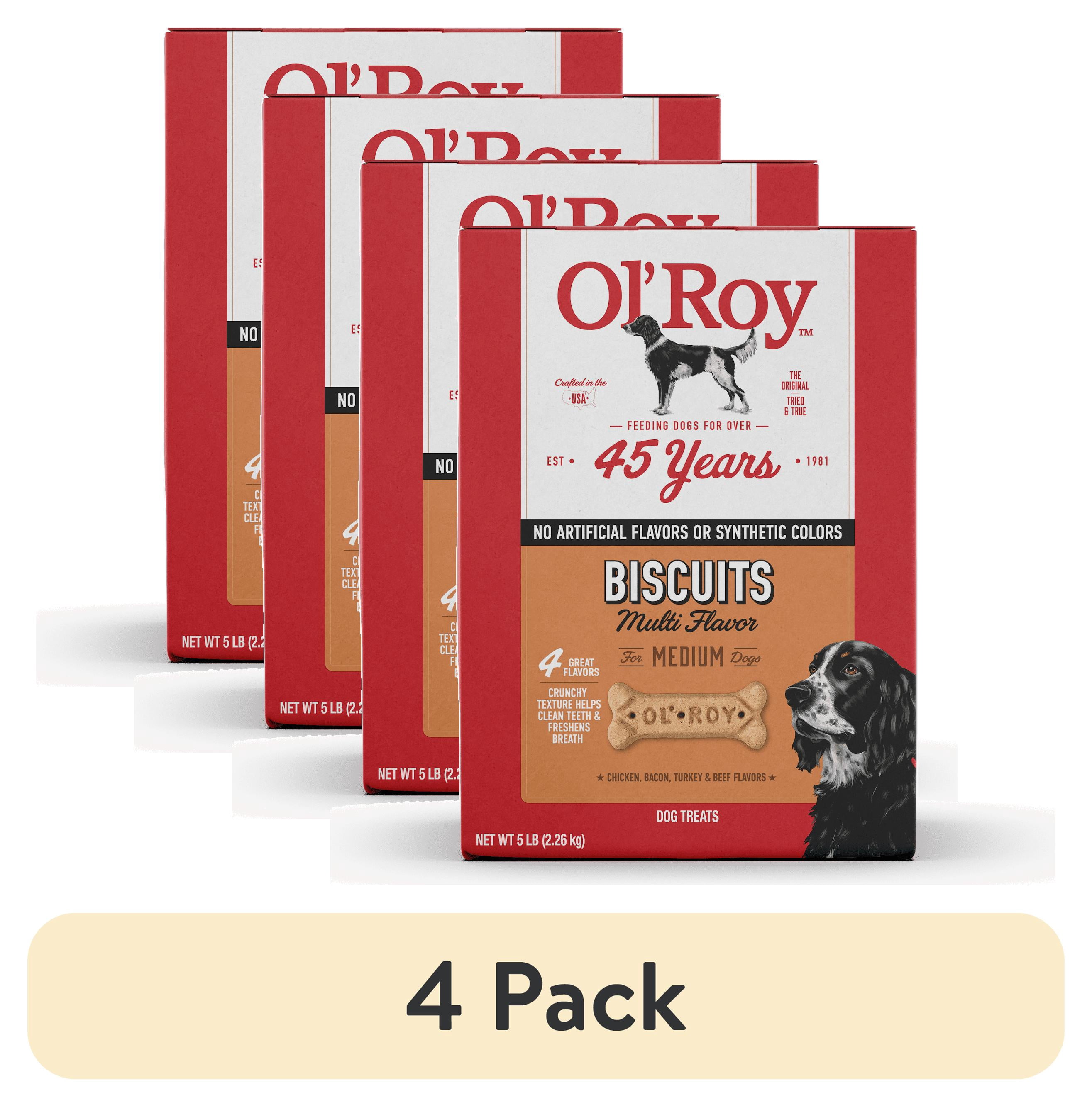 (4 pack) Ol' Roy Multi Flavored Biscuits for Medium Dogs, 5 lb Box