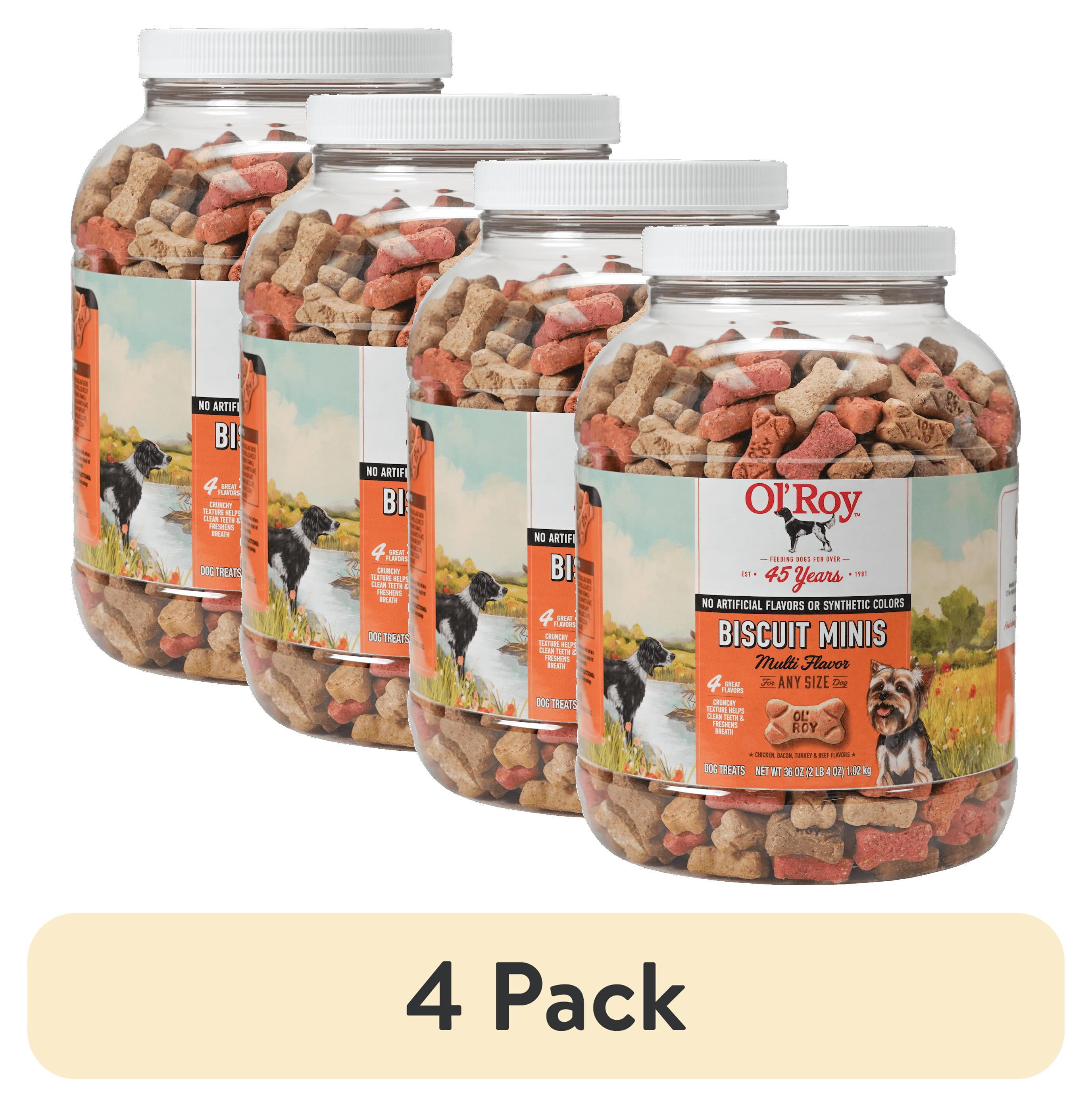 (4 pack) Ol' Roy Multi Flavored Biscuits for Any Size Dog, 36 oz Tub