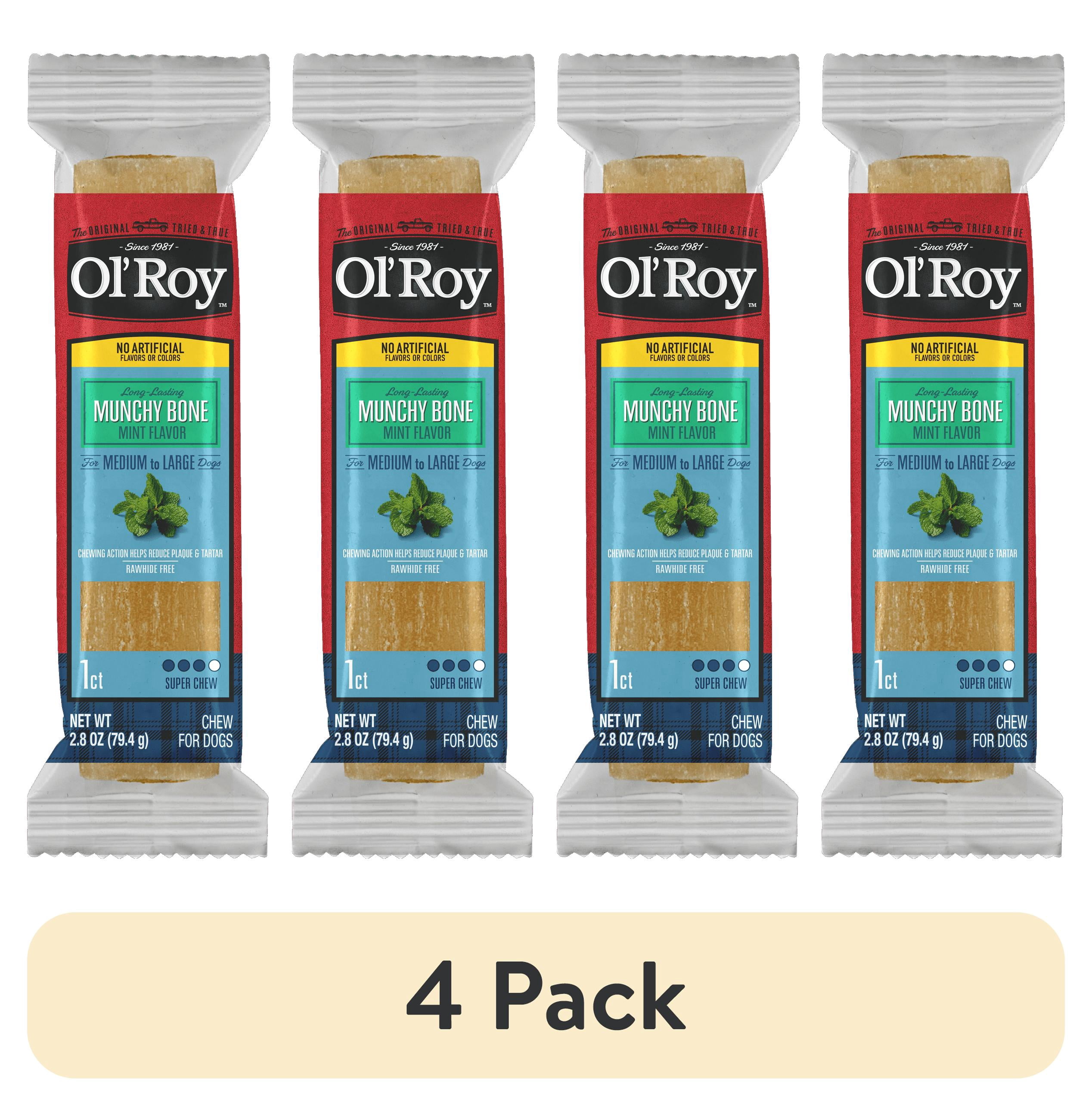 (4 pack) Ol' Roy Munchy Bone Mint, 2.8 oz, 1 Count