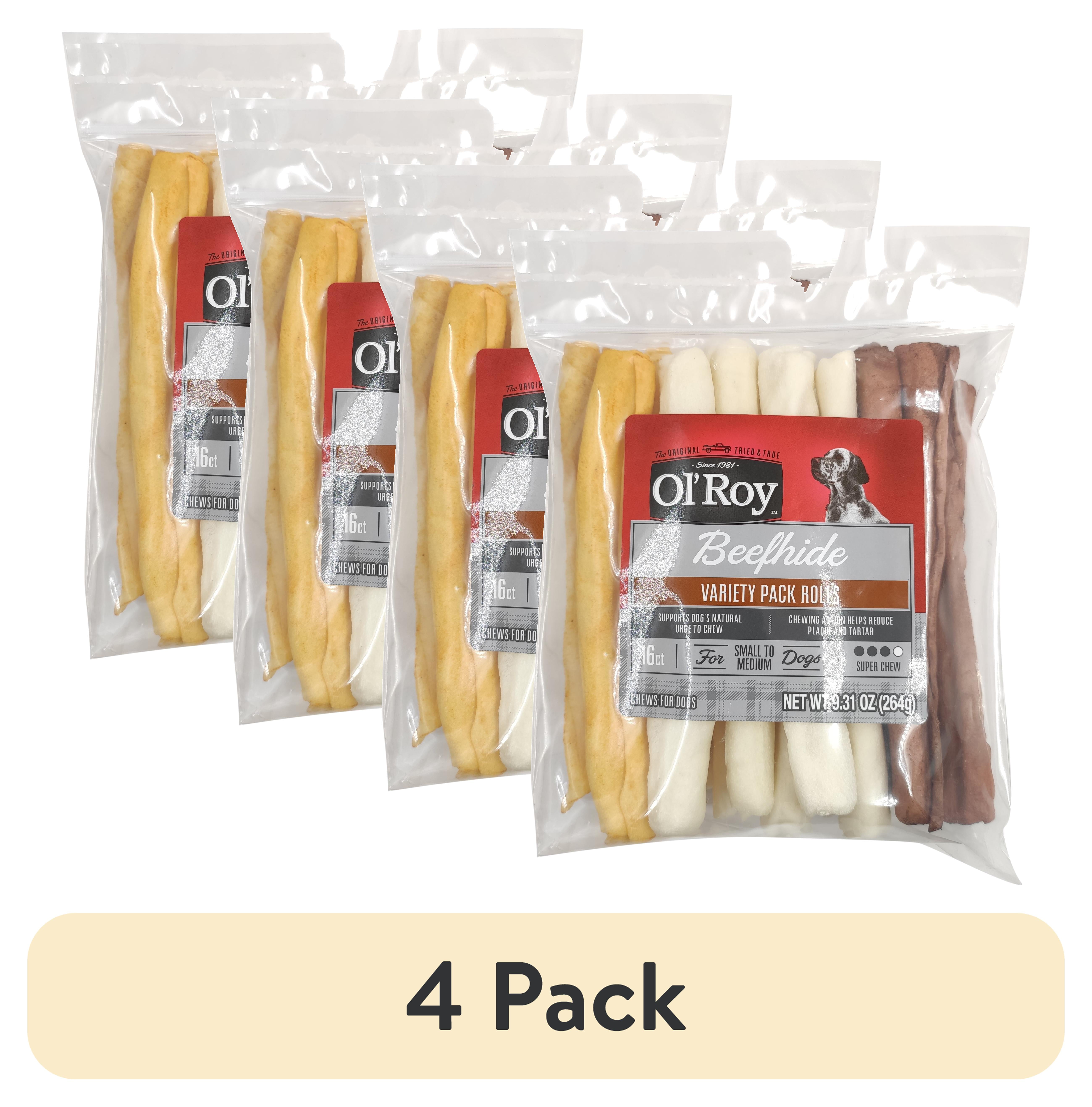 Ol' Roy Rawhide Rolls Variety Pack for Dogs 9.31 oz 16 Count Chews