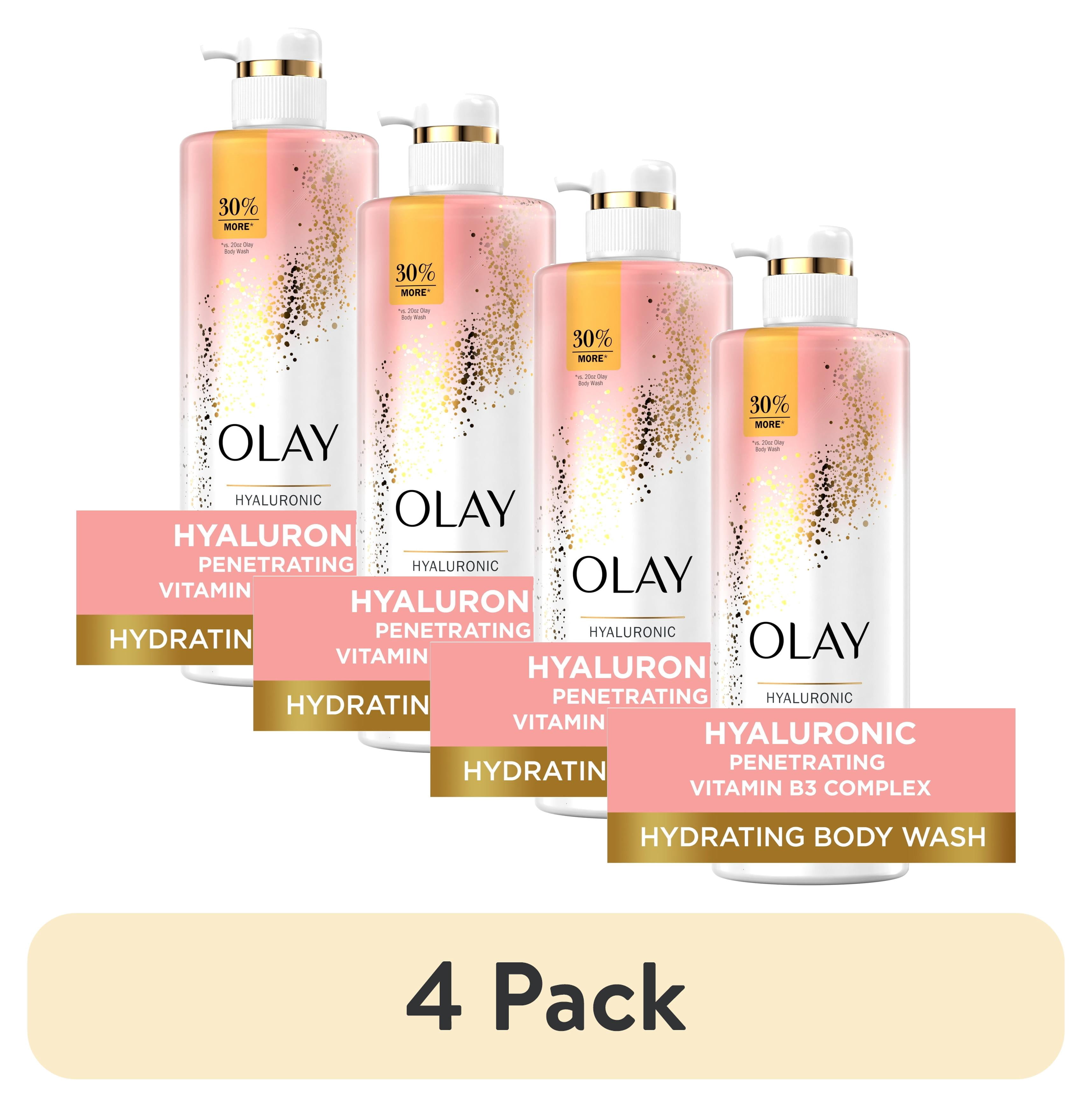 (4 pack) Olay Nourishing Body Wash for Women, Hyaluronic Acid, 26 fl oz