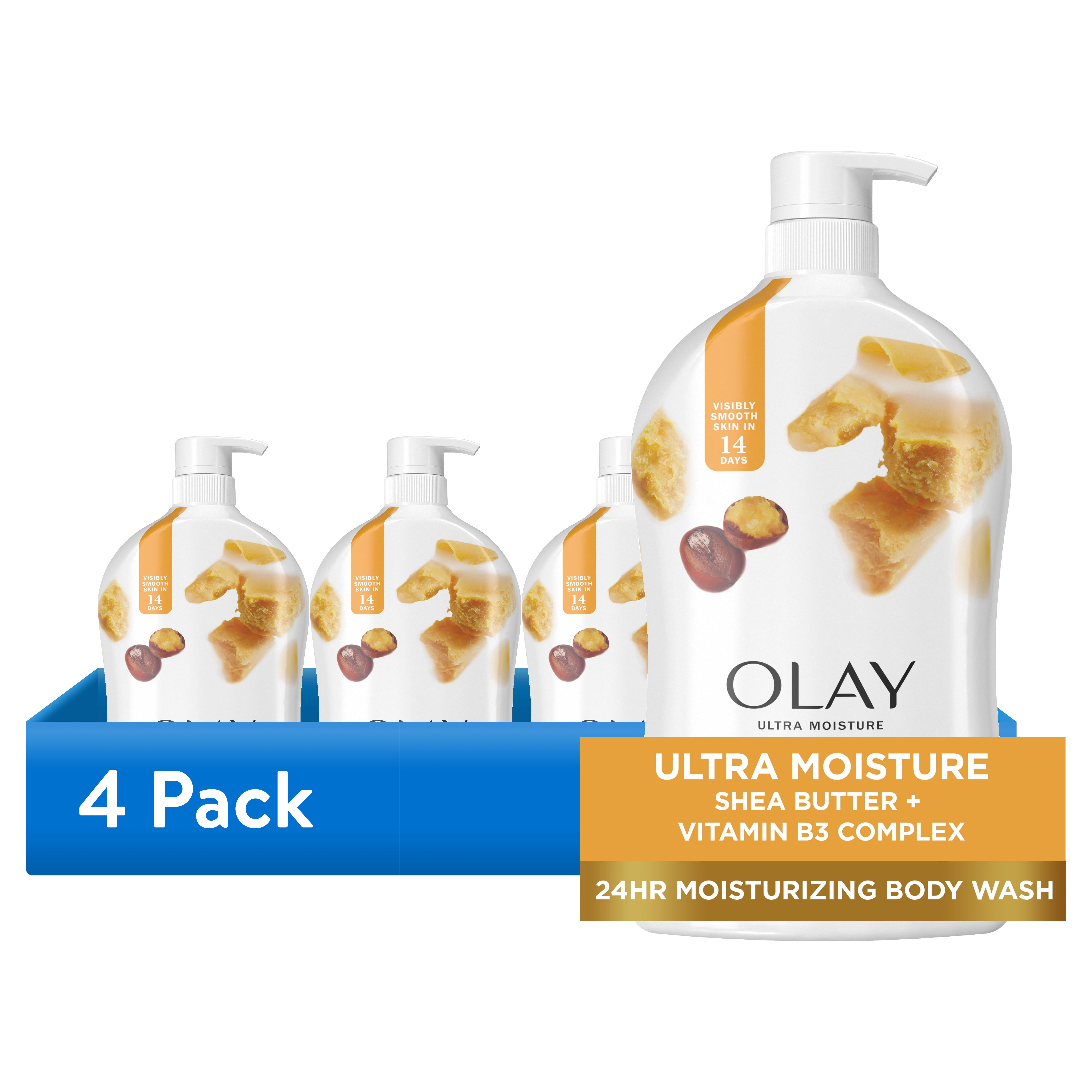 (4 pack) Olay Ultra Moisture Body Wash with Shea Butter, 33 fl oz