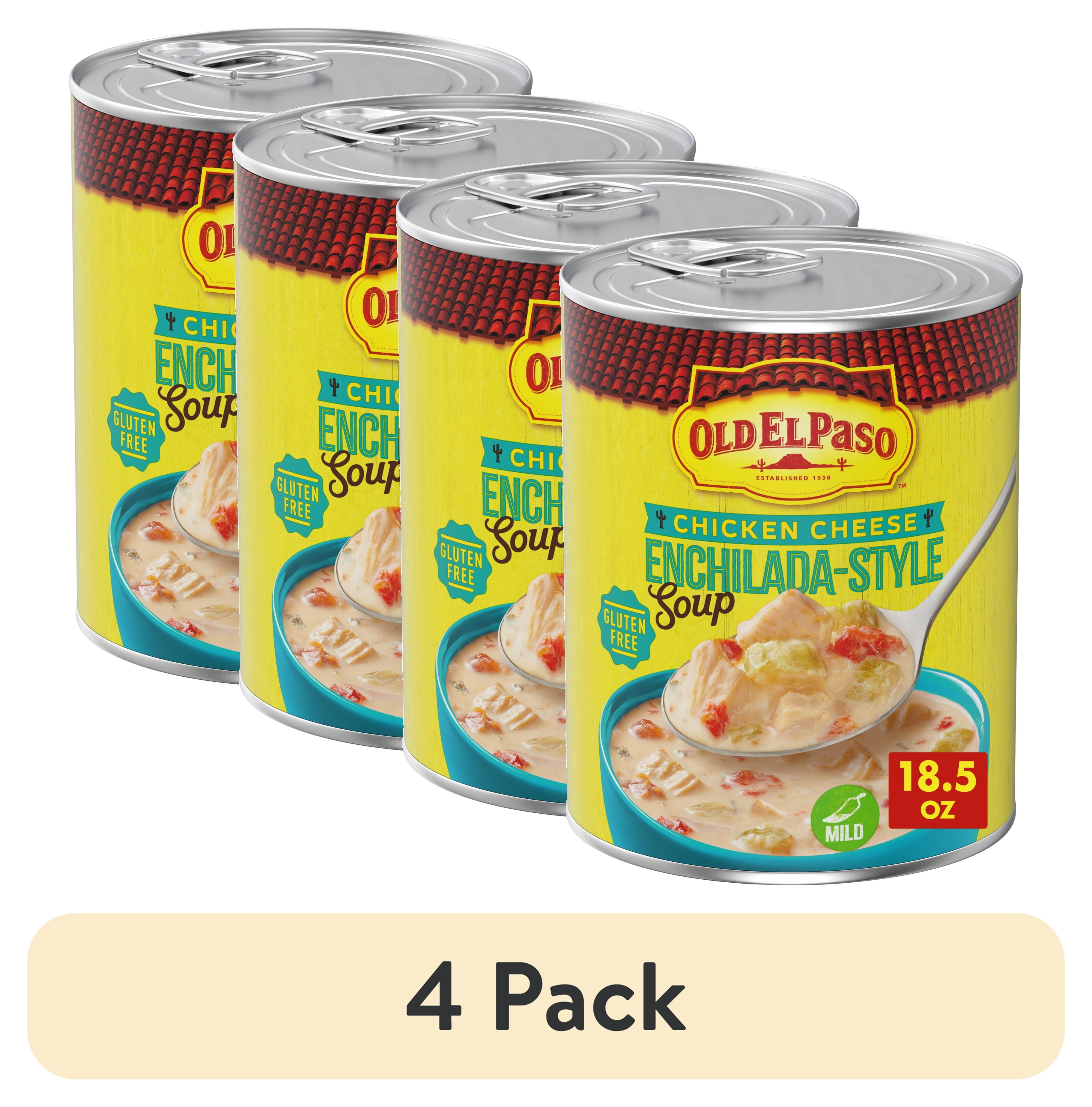 (4 pack) Old El Paso Chicken Cheese Enchilada-Style Soup, Ready to Serve Canned Soup, 18.5 oz