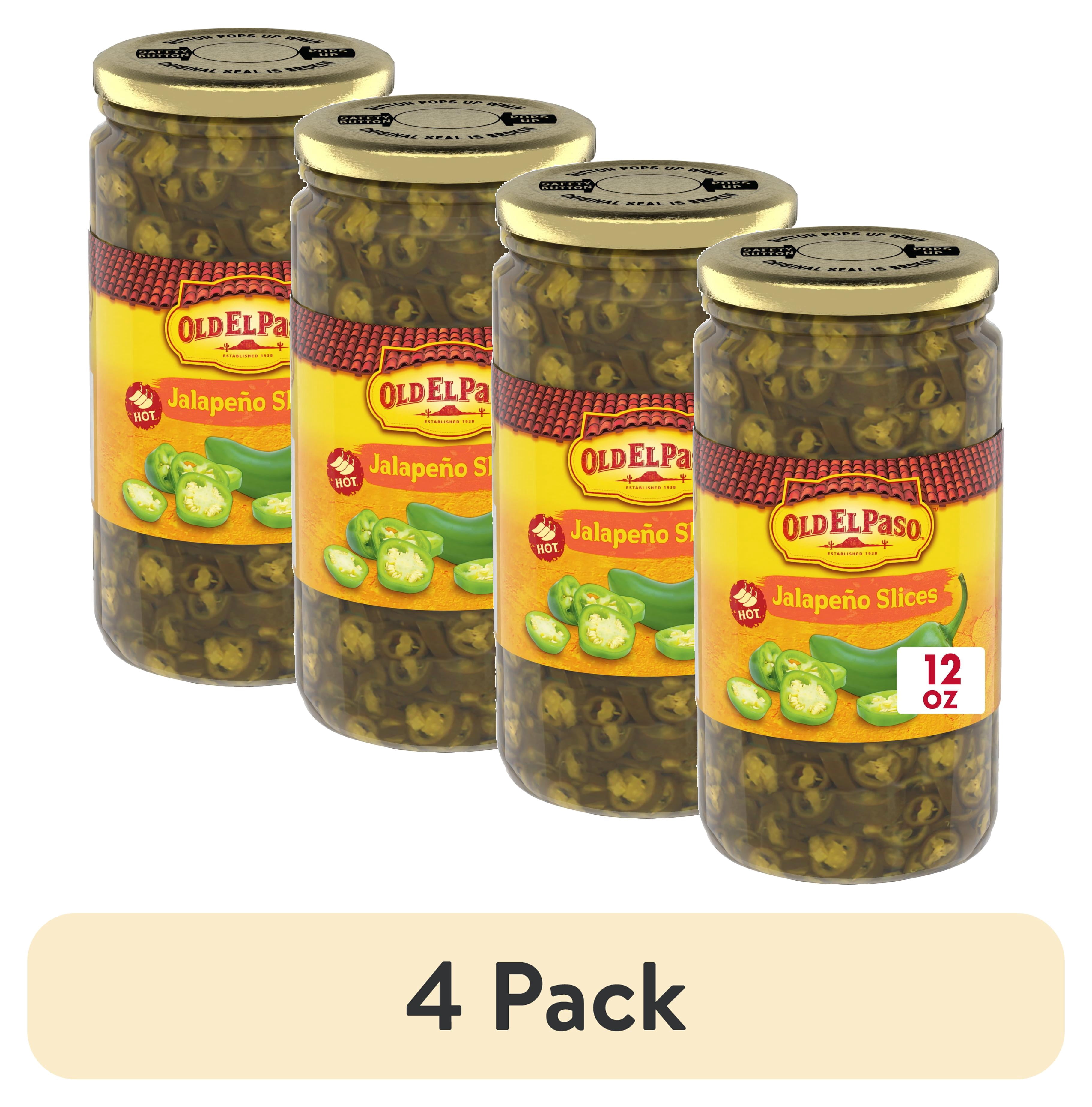(4 pack) Old El Paso Hot Pickled Jalapeño Slices, 12 oz.