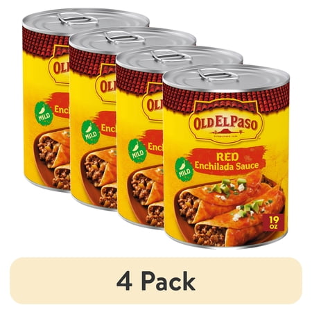 (4 pack) Old El Paso Mild Red Enchilada Sauce, Meal Prep, 19 oz