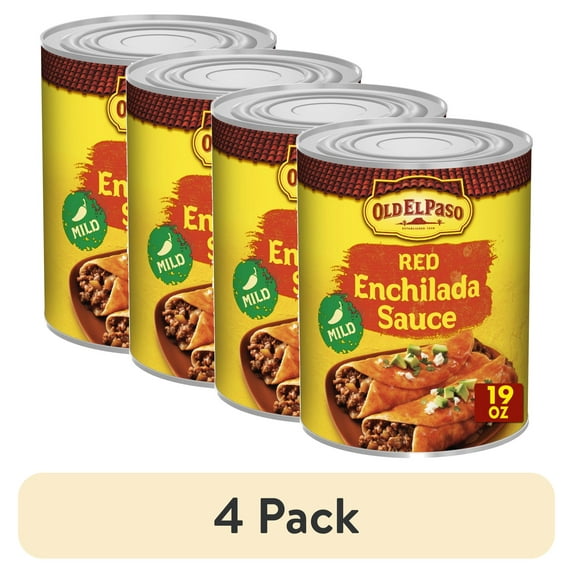 (4 pack) Old El Paso Mild Red Enchilada Sauce, Meal Prep, 19 oz