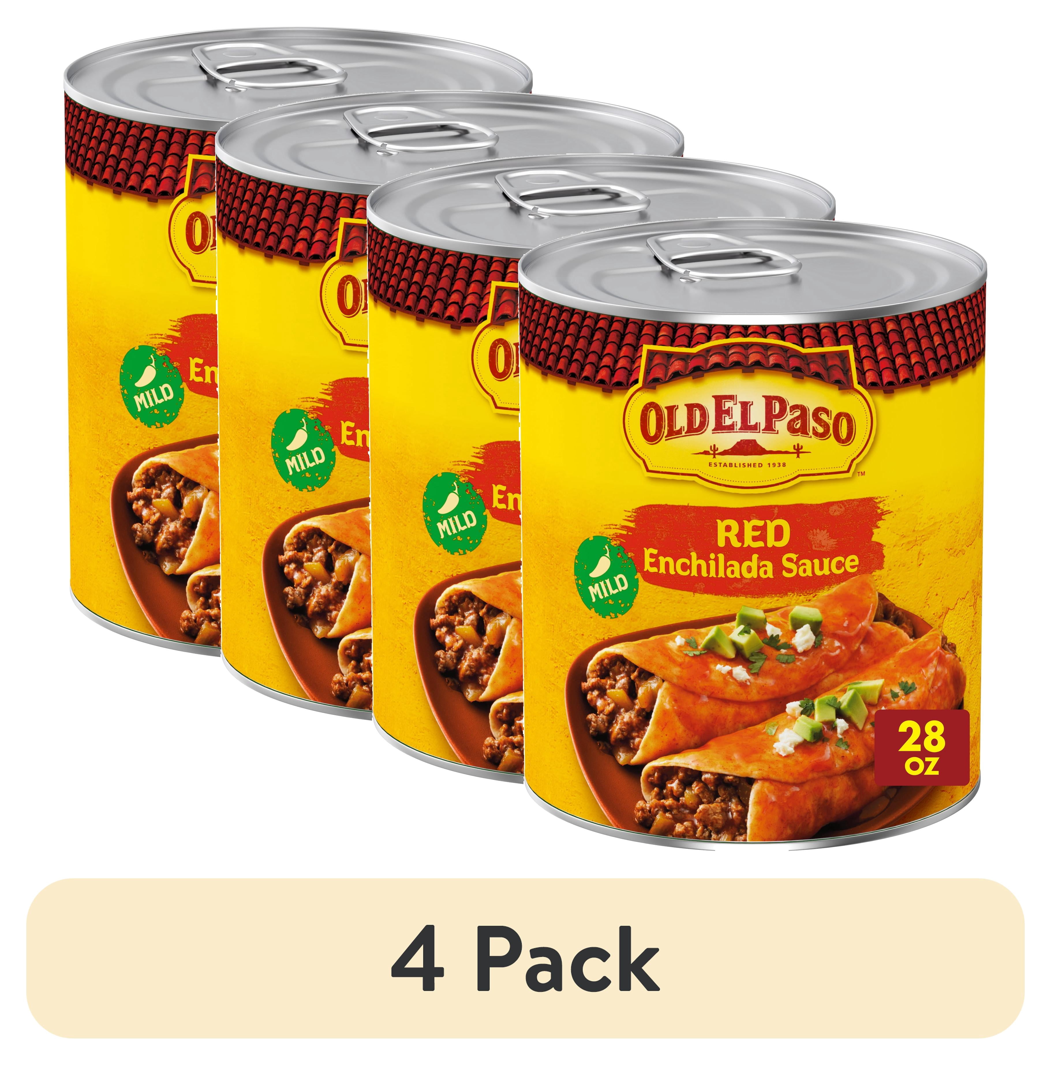(4 pack) Old El Paso Mild Red Enchilada Sauce, Meal Prep, Value Size, 28 oz