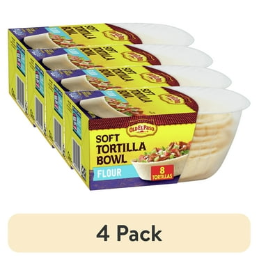 (4 pack) Old El Paso Soft Tortilla Bowls, Flour, 8 Ct., 6.7 oz.