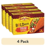 (4 pack) Old El Paso Bold Taco Dinner Kit with Nacho Cheese Flavored Taco Shells, Meal Prep, 9.5 oz