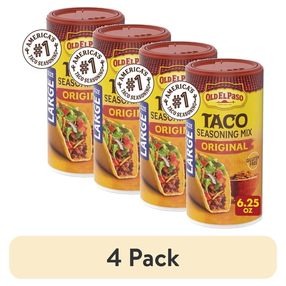 (4 pack) Old El Paso Taco Seasoning, Original, Large Size, 6.25 oz.