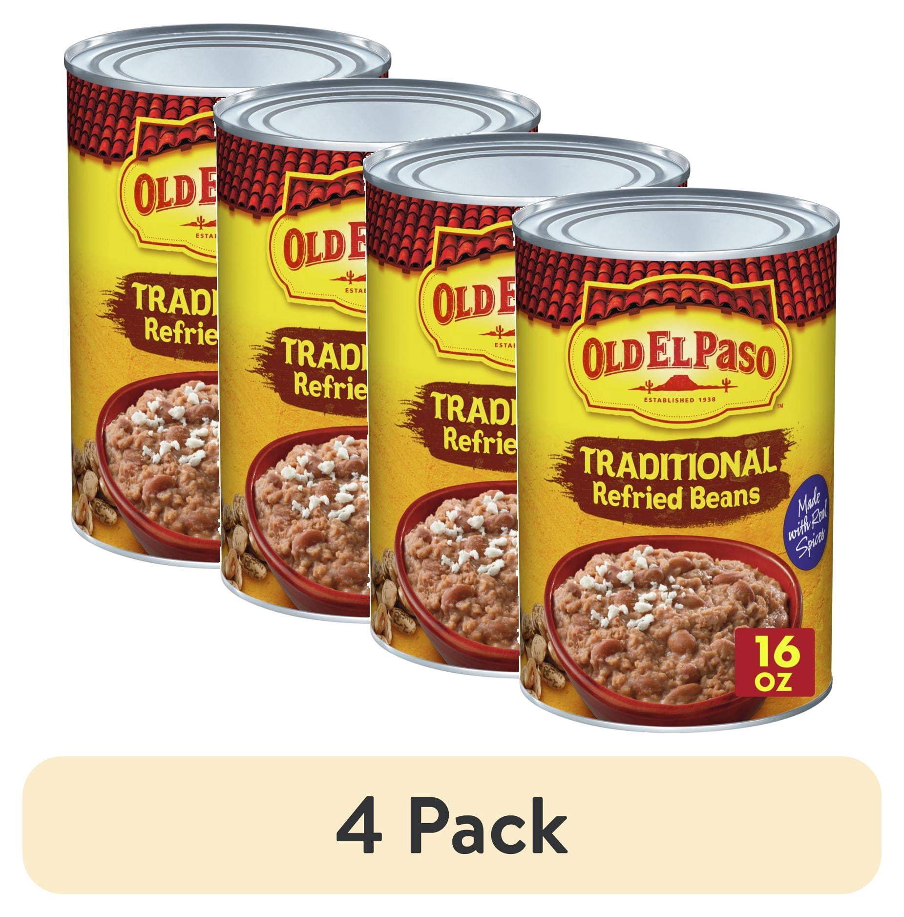 (4 pack) Old El Paso Traditional Refried Beans (16 oz Can)