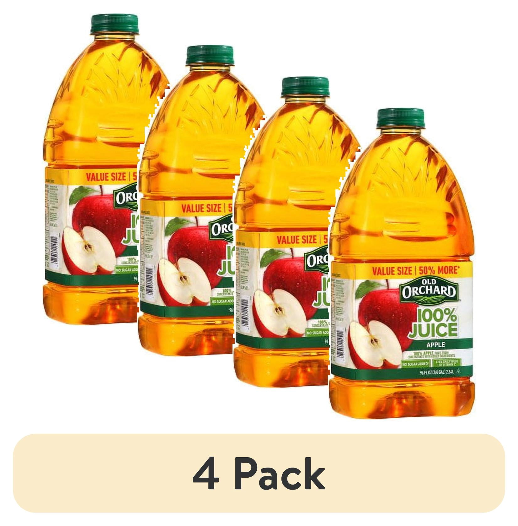 (4 pack) Old Orchard 100% Juice, Apple, 96 Fl Oz