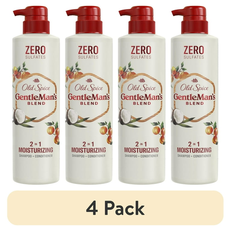 4 pack) Old Spice 2in1 Mens Shampoo and Conditioner, Moisturizing