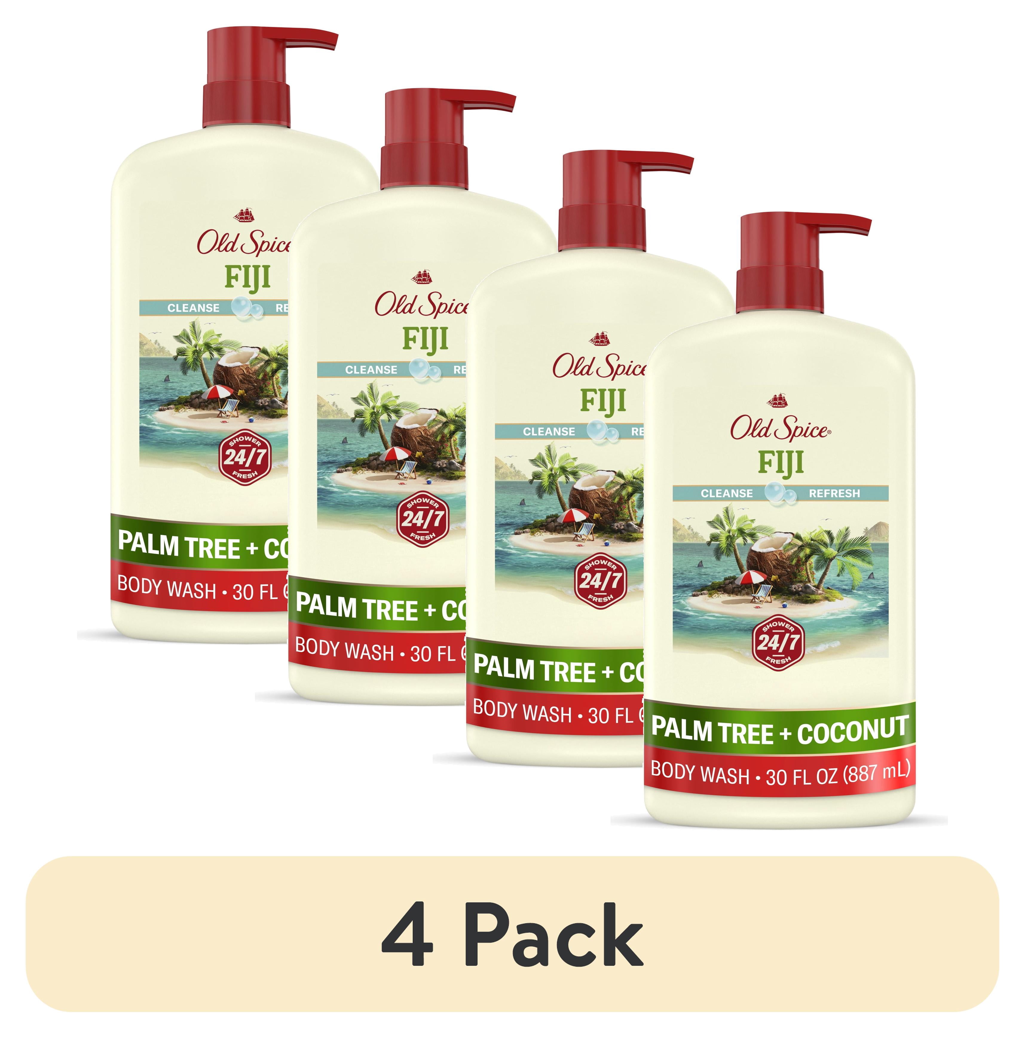 (4 pack) Old Spice Body Wash for Men, 24/7 Shower Fresh, Fiji-Palm Tree ...