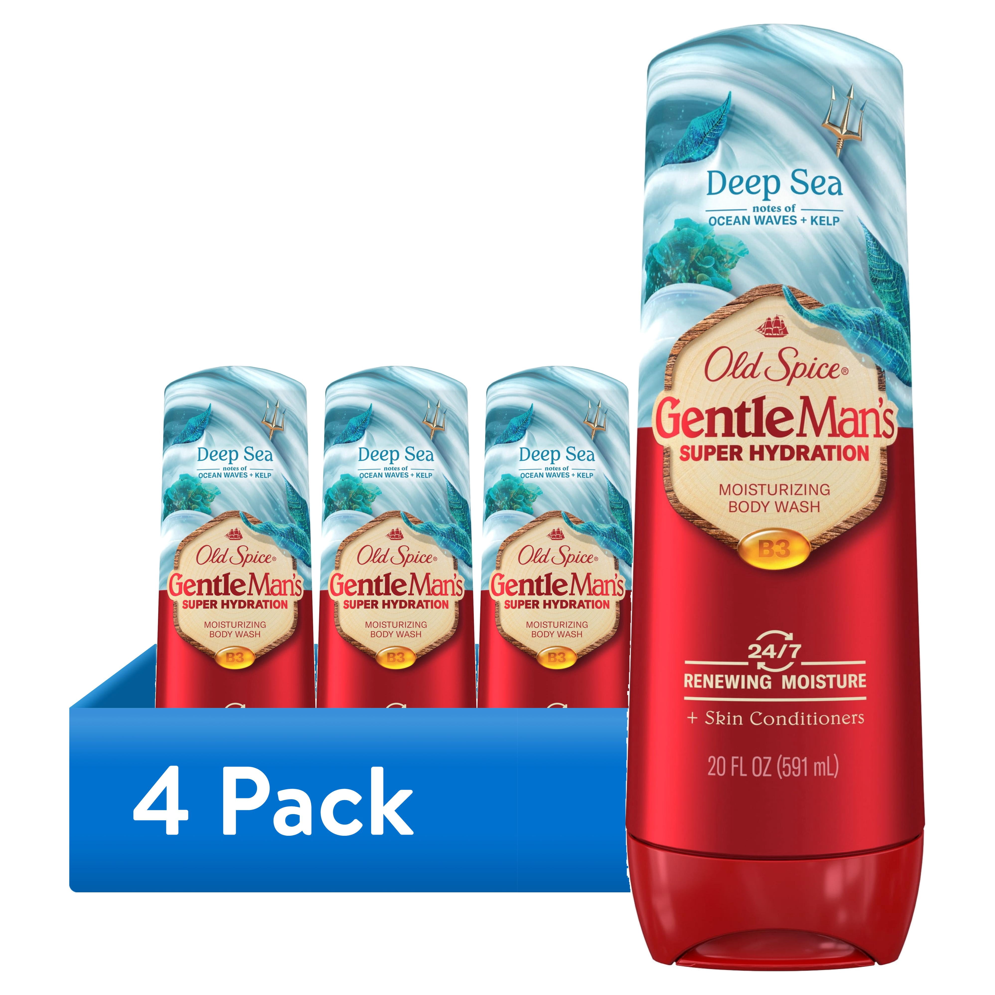 (4 pack) Old Spice Body Wash for Men, Deep Sea-Ocean Waves + Kelp ...