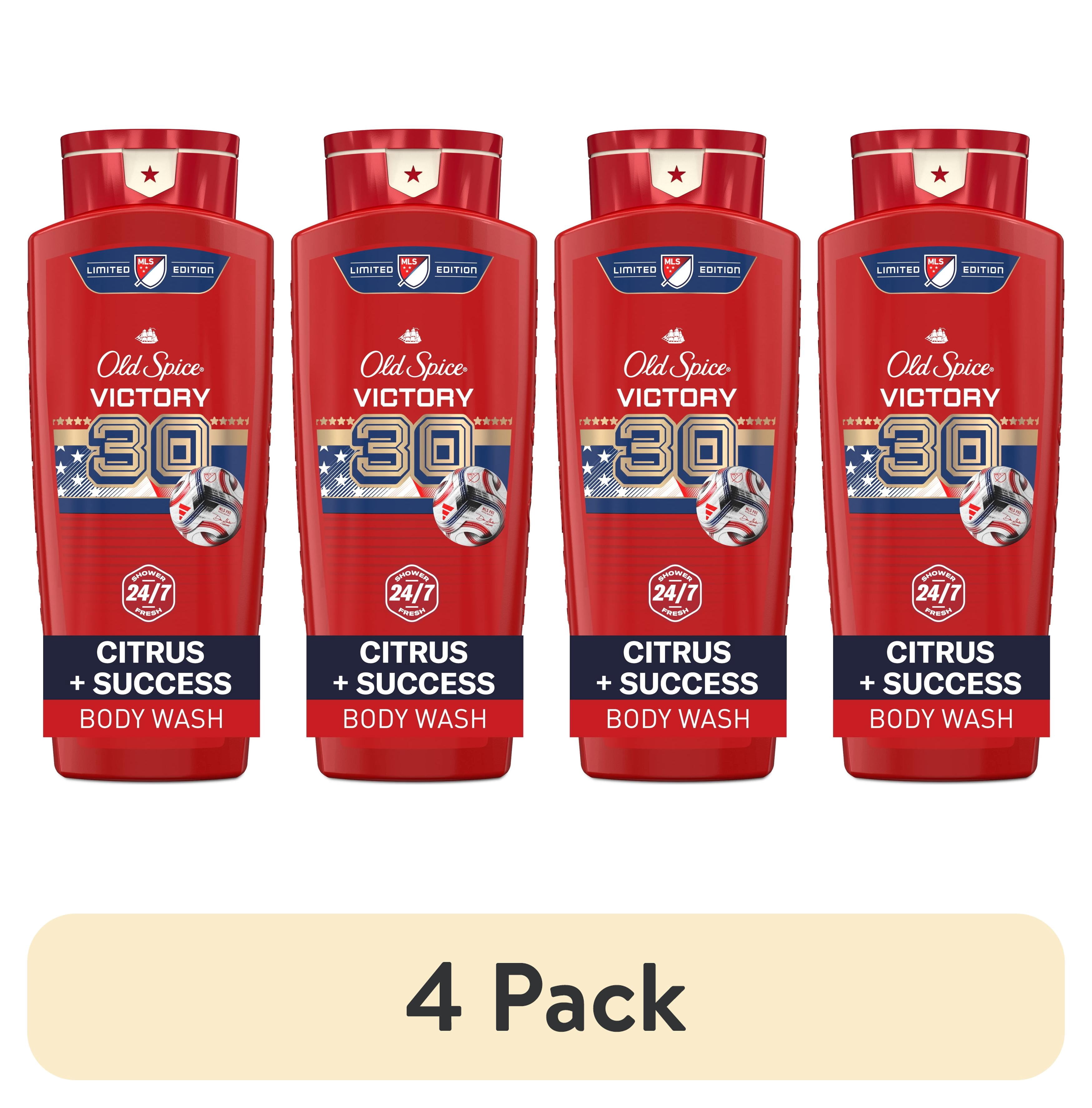 (4 pack) Old Spice Body Wash for Men, Victory, Citrus + Success, 21oz