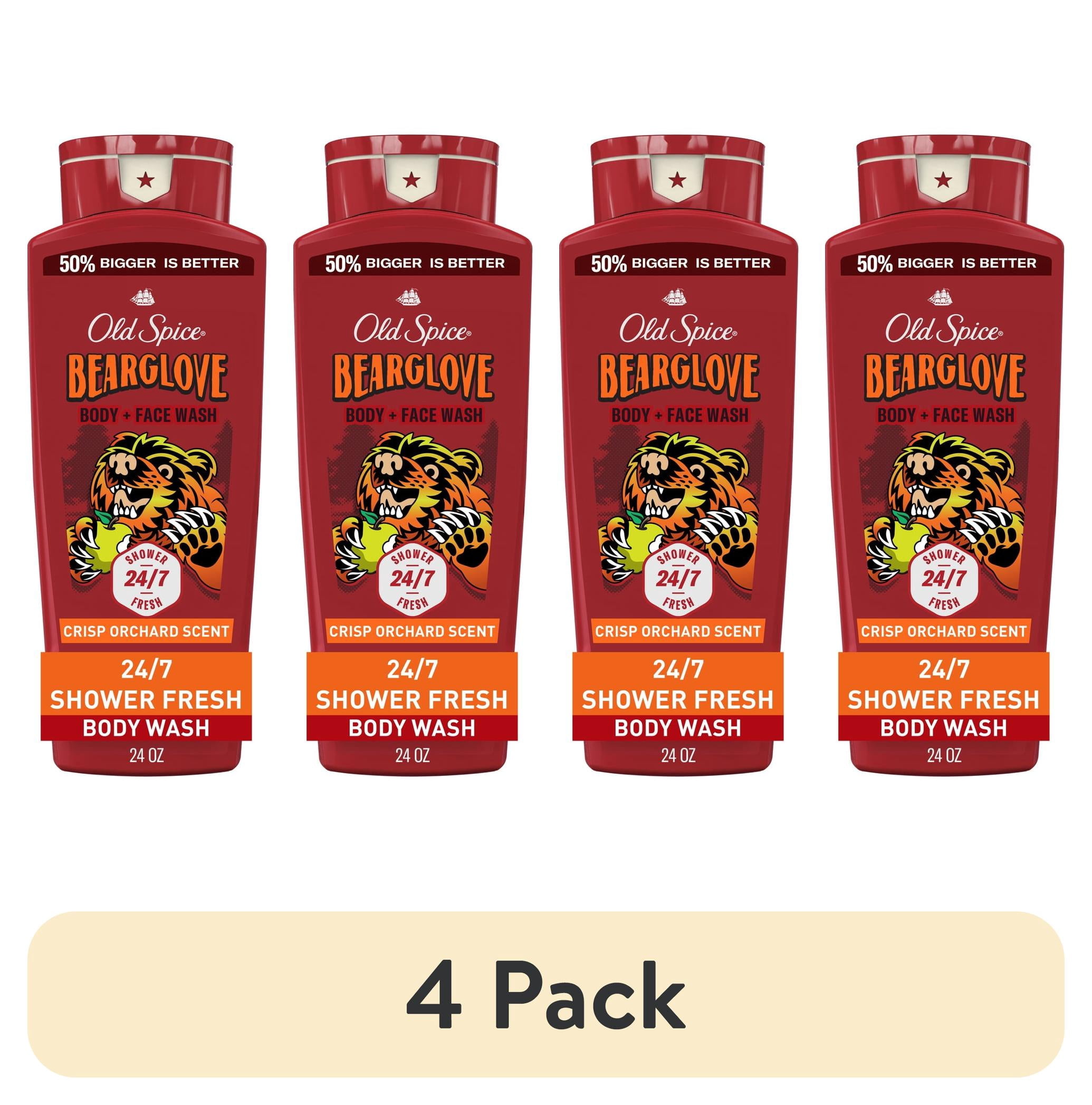 (4 pack) Old Spice Men's Body Wash, Bear Glove, 24 fl oz
