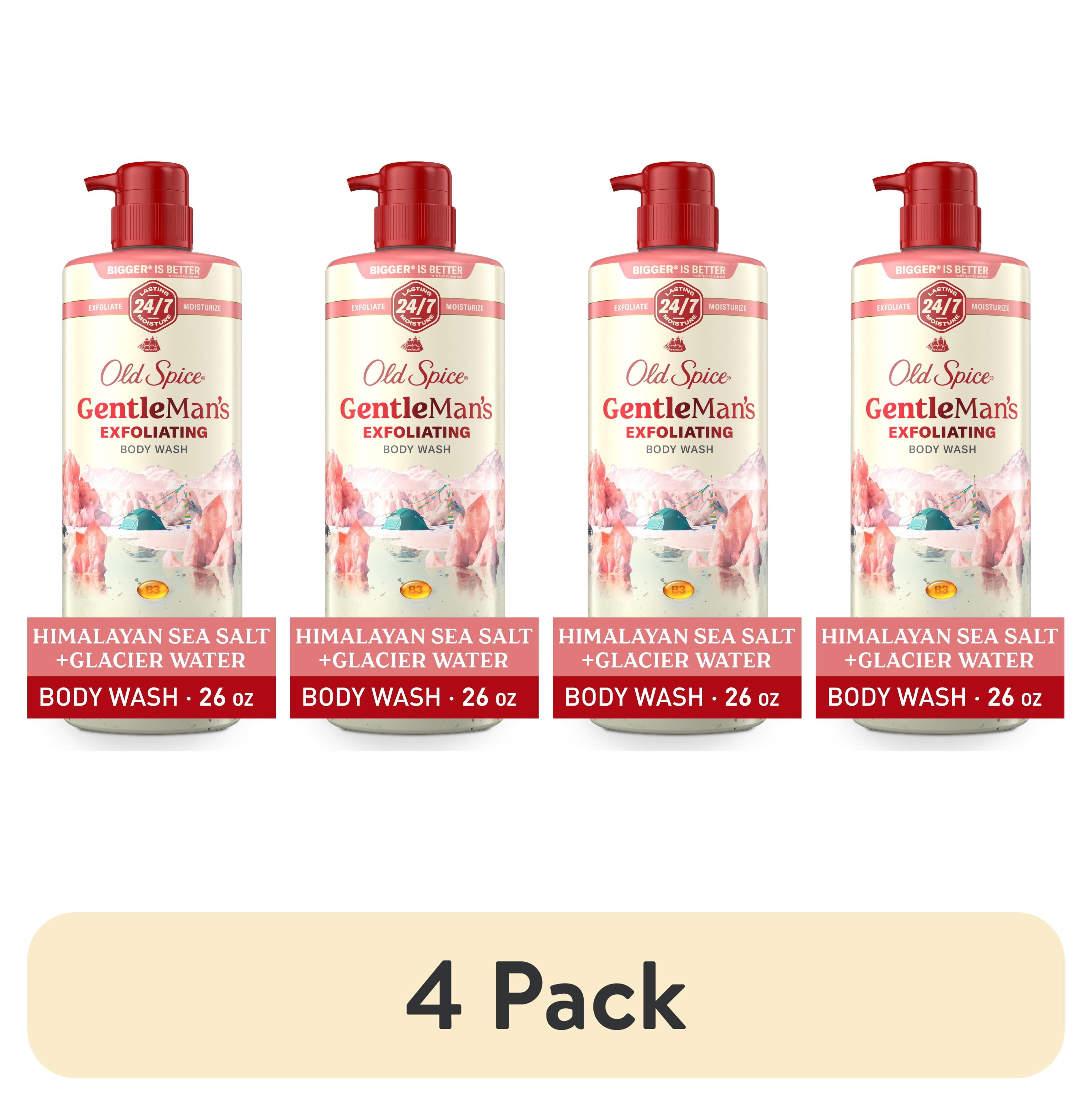 (4 pack) Old Spice Men's Body Wash for Men, Himalayan Sea Salt , 24/7 Shower Fresh, 18 oz, Exfoliation + Moisturization, 26oz