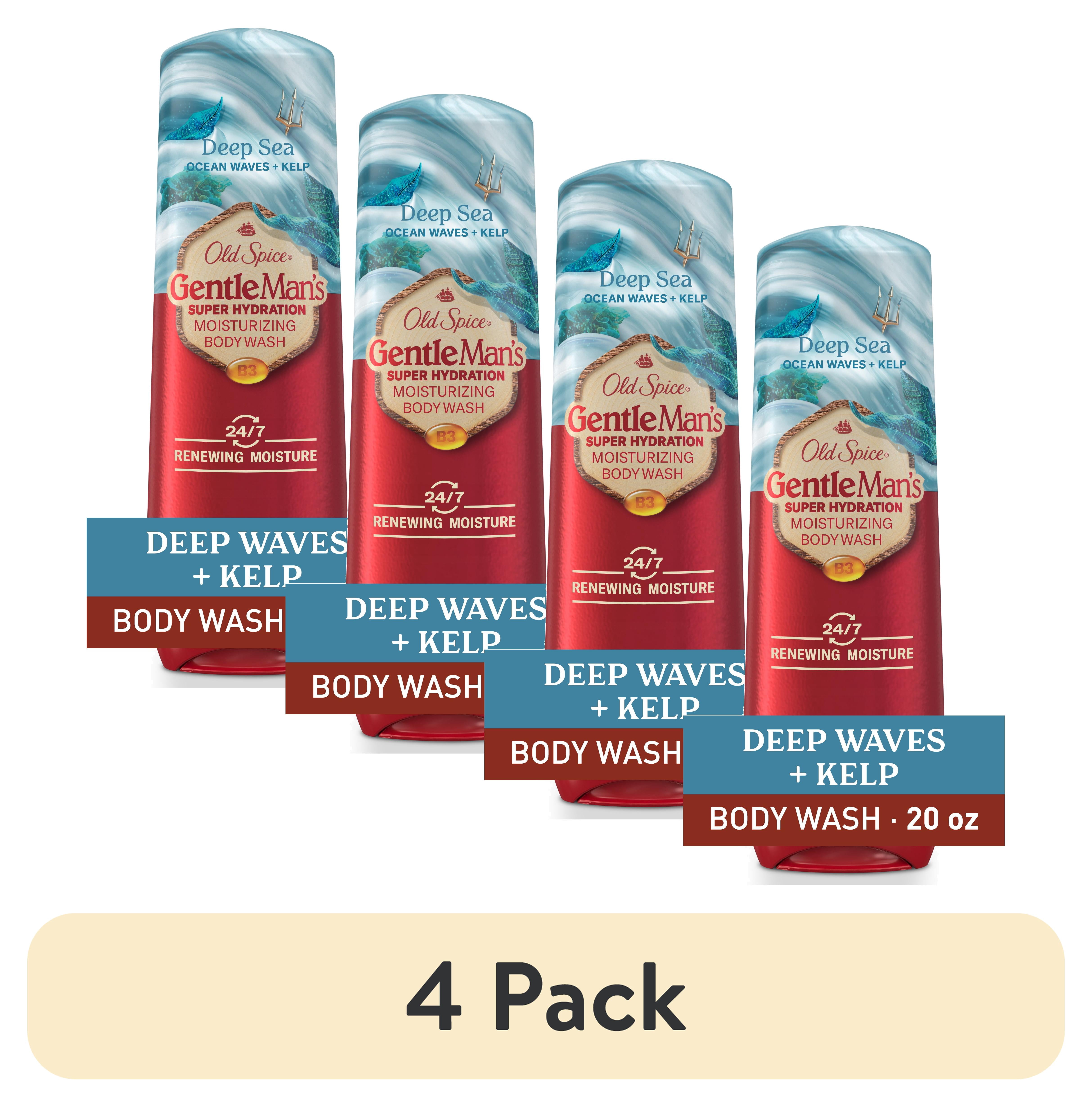 (4 pack) Old Spice Super Hydration Men's Deep Sea Body Wash 24/7 Renewing Moisture 20g