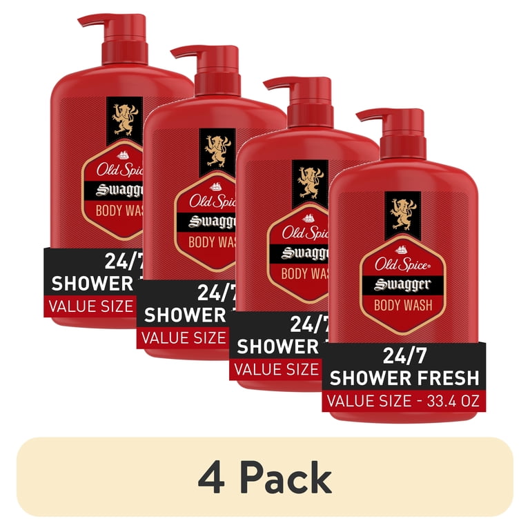 4 pack) Old Spice Swagger, Body Wash for Men, 33.4 fl oz - Walmart.com