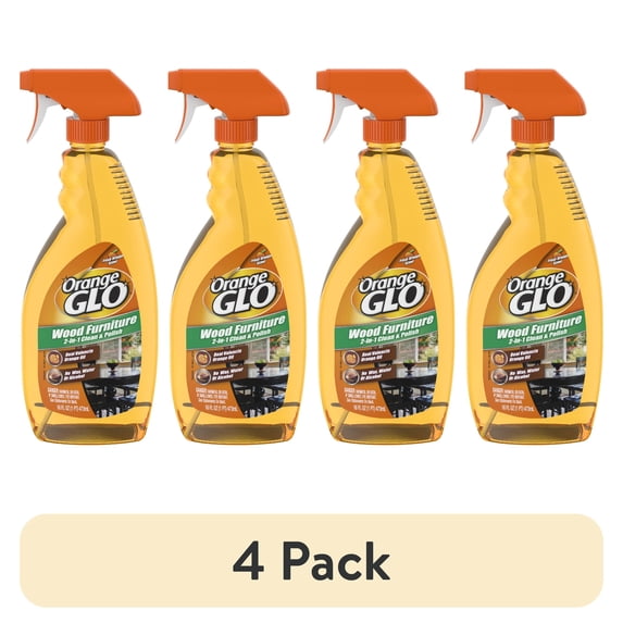 (4 pack) Orange Glo Wood Furniture 2-in-1 Clean & Polish Spray, 16 oz.