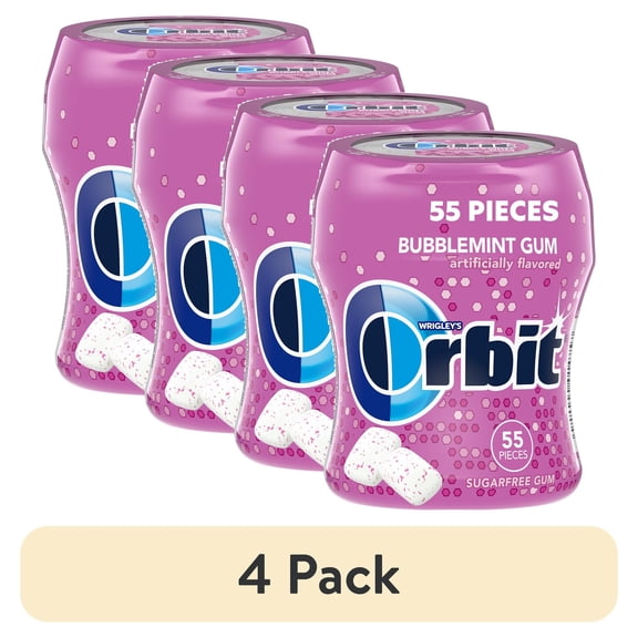 (4 pack) Orbit Gum Bubblemint Sugar Free Chewing Gum - 55 Piece Bottle