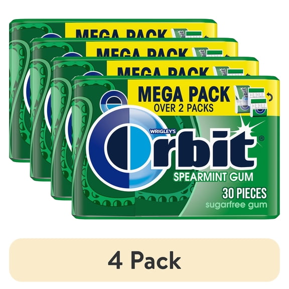 (4 pack) Orbit Gum Spearmint Sugar Free Chewing Gum - 30 Pieces
