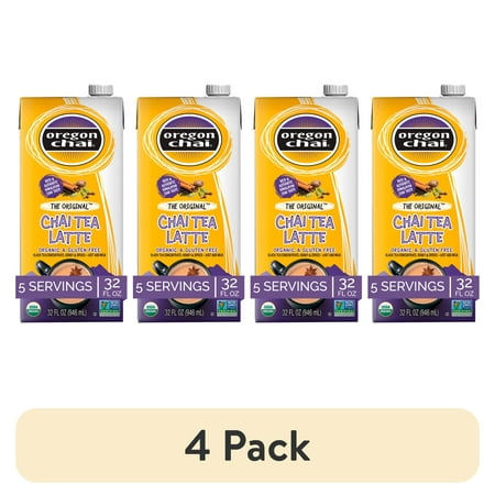 (4 pack) Oregon Chai Original Chai Concentrate, 32 Fluid Ounces (Pack of 1), Organic & Non-GM)