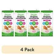 (4 pack) Orgain Organic 10g Plant Based Protein Almondmilk, Unsweetened Vanilla 32oz, 1ct