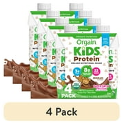 (4 pack) Orgain Organic Kids 8g Protein Nutritional Shake Drink, 22 Vitamins & Minerals Including A, B, C, and D, Chocolate, 4ct