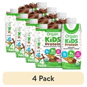 4 pack Orgain Organic Kids Nutritional Dairy Protein Shakes, Chocolate, 8.25 Fl Oz, Pack of 4