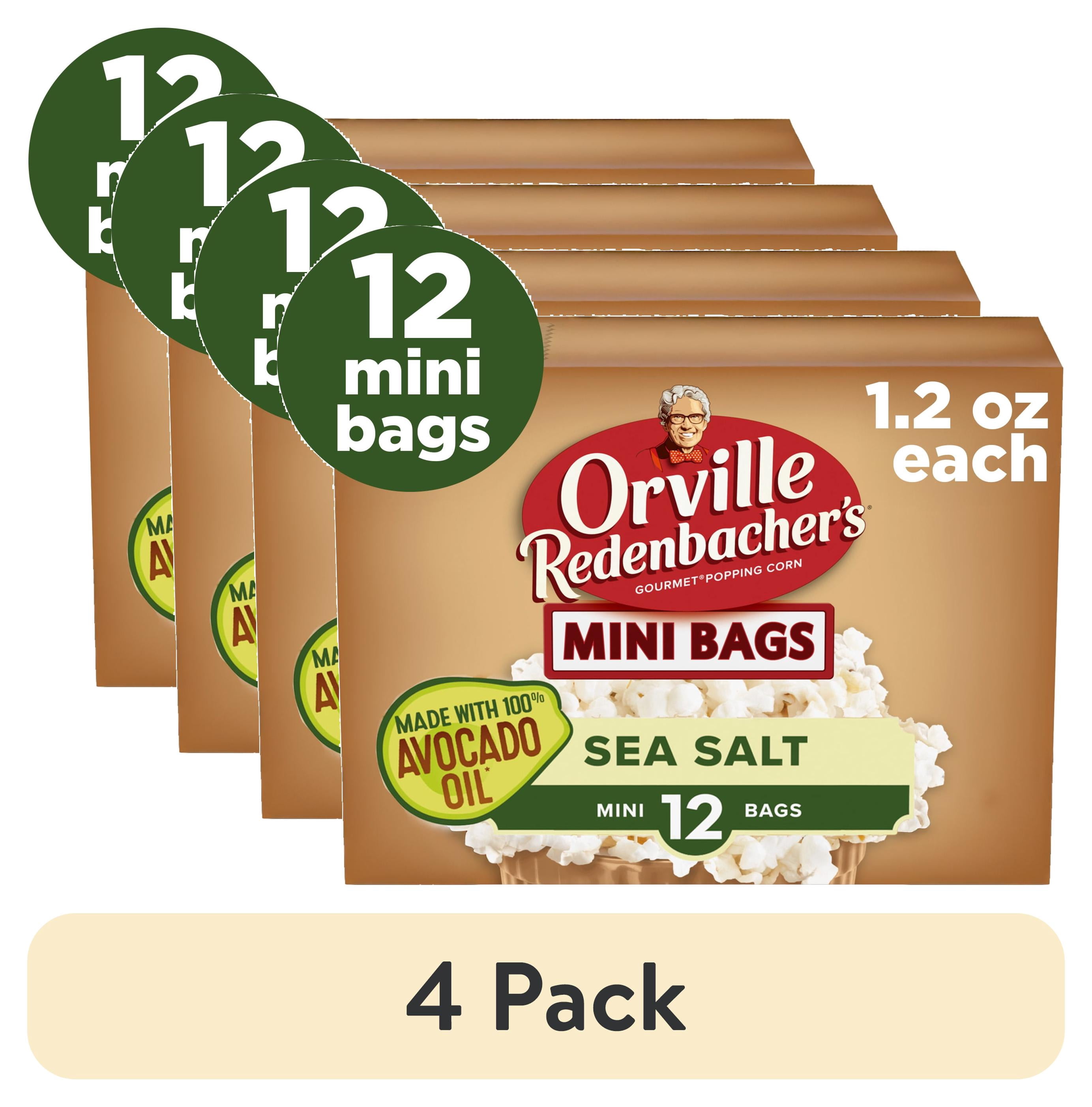 (4 pack) Orville Redenbacher’s Microwave Popcorn, Sea Salt Popcorn With Avocado Oil, 1.2 oz., 12-Count