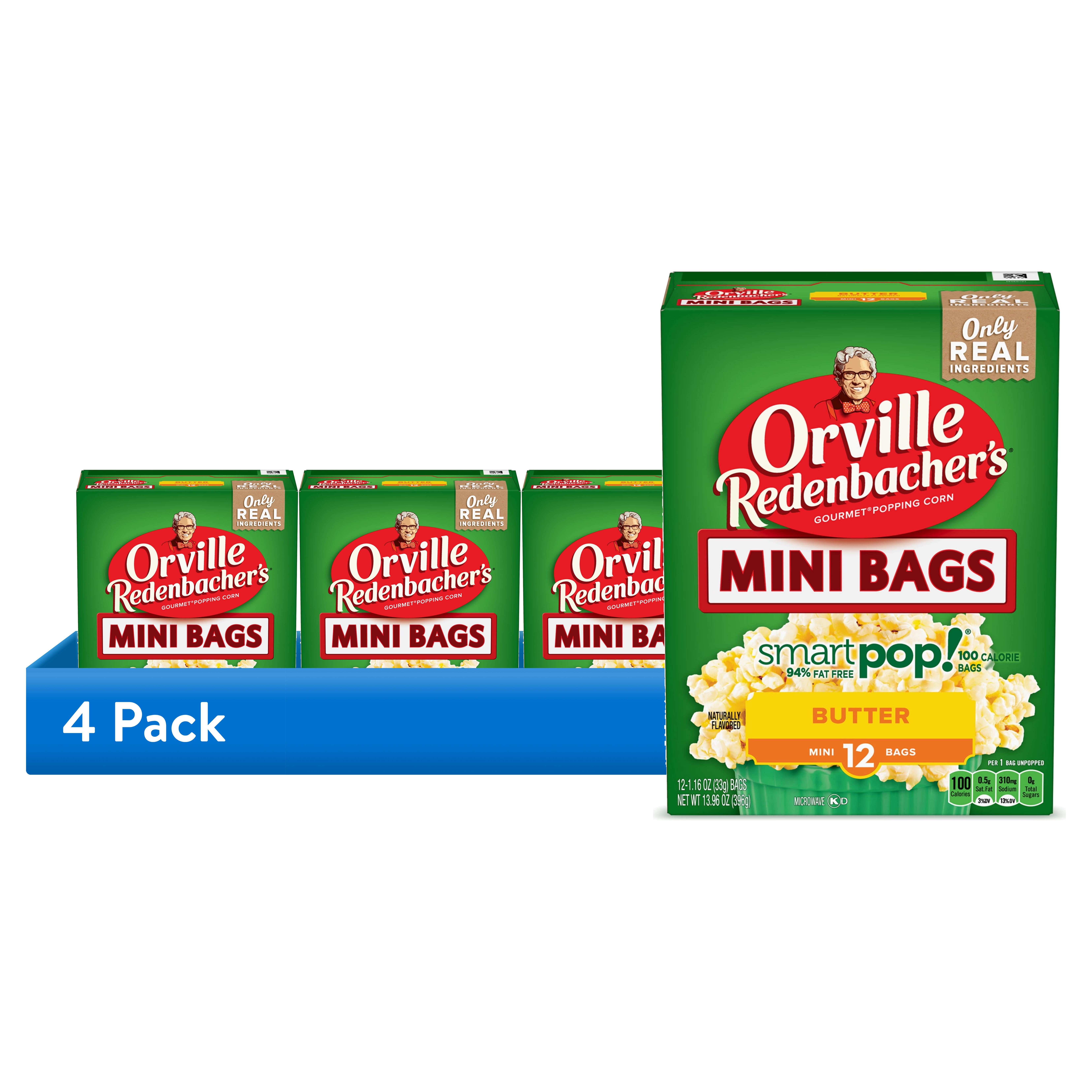 (4 pack) Orville Redenbacher’s Smart Pop! Butter Popcorn, Microwave Popcorn, 1.6 oz., 12-Count (Pack of 6)