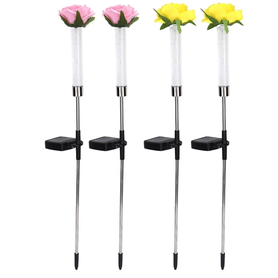 4-pack Outdoor Lawn Decorative Lamps with Bubble Effect Color-Changing LED Solar Garden Lights