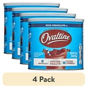 (4 pack) Ovaltine Rich Chocolate Drink Mix Powdered Drink Mix for Hot and Cold Milk, 18 oz