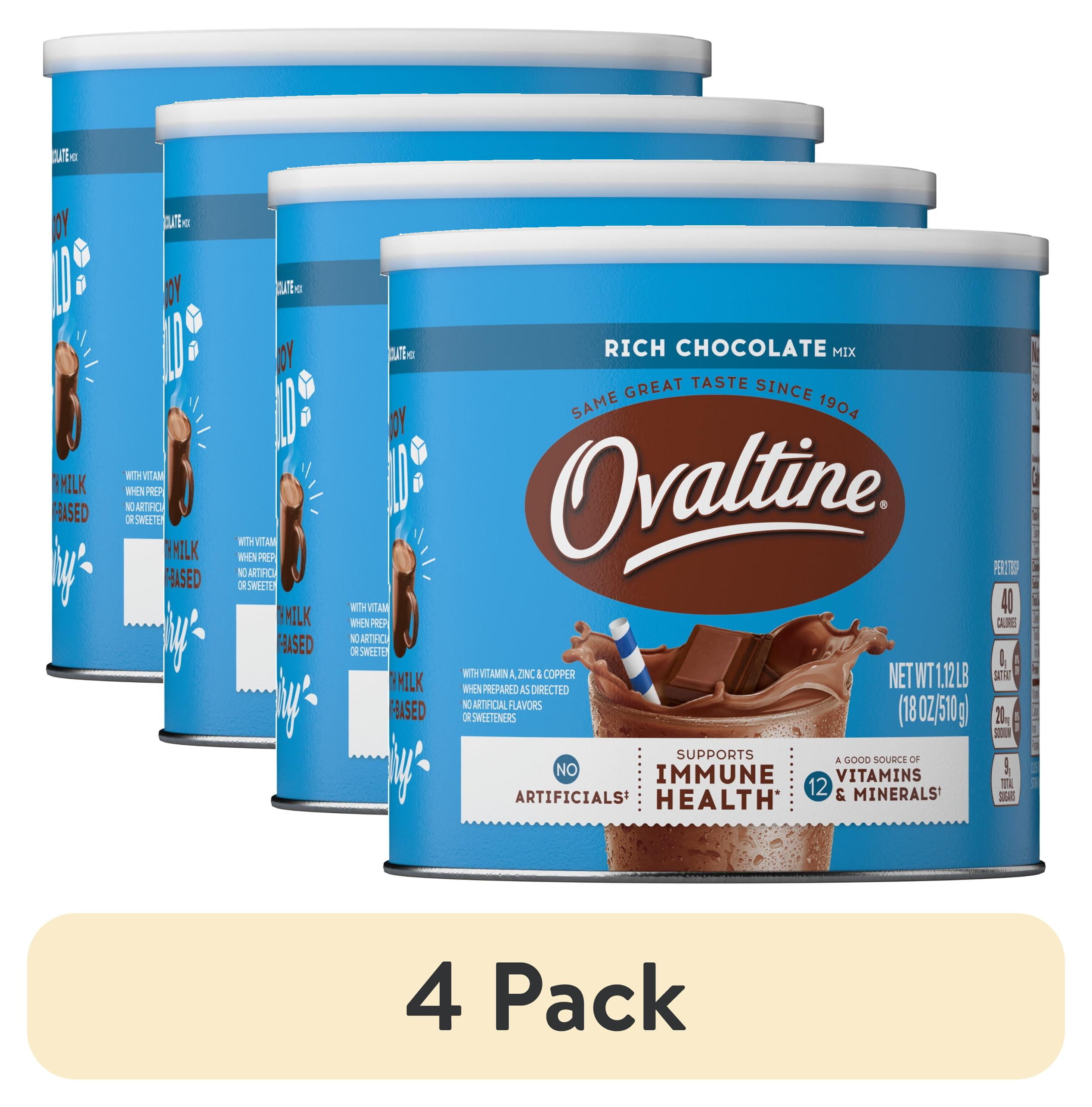 4 pack) Ovaltine Rich Chocolate Powdered Stir In Drink Mix